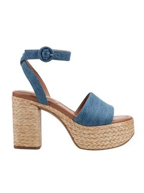 Marc Fisher Denim Blue Espadrille Platform Sandals